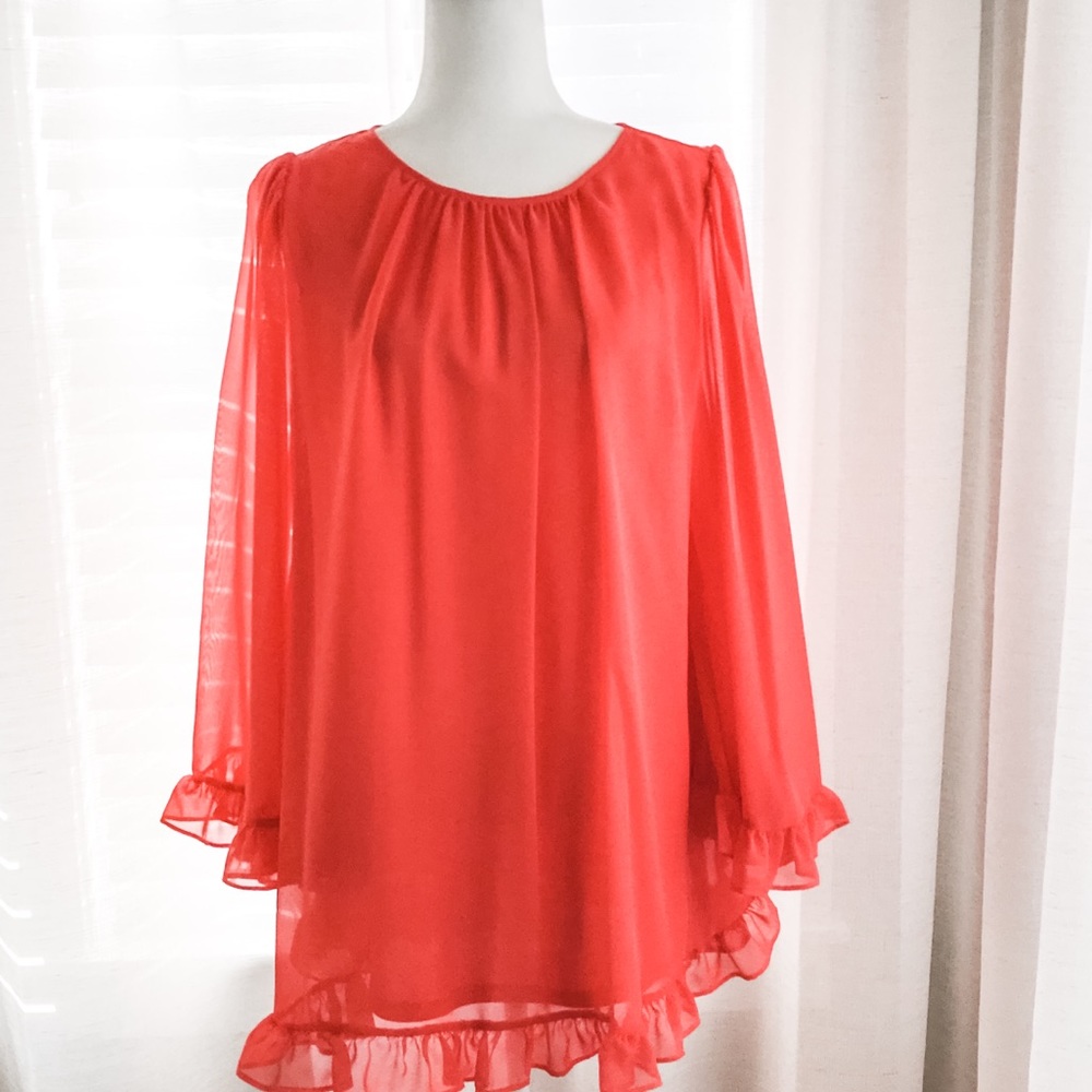 Basically Me coral ruffle dress